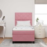 vidaXL Lit à ressorts avec matelas Rose 90 x 190 cm Velours