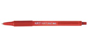 Stylo à bille rétractable Soft Feel Clic grip pointe moyenne rouge BIC