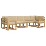 vidaXL Ensemble de canapés d'extérieur 7 pc Blanc et Beige