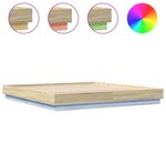 vidaXL Cadre de lit avec LED sans matelas chêne sonoma 180x200 cm