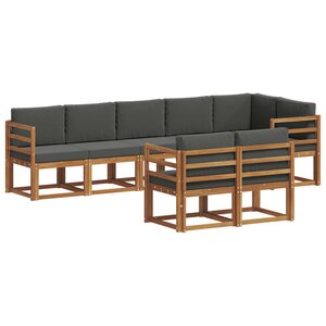 vidaXL Ensemble de canapés d'extérieur 8 pc Naturel et Anthracite