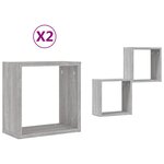 vidaXL Étagères cube murales 2 Pièces sonoma gris 30x15x30 cm