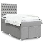 vidaXL Sommier à lattes de lit avec matelas gris clair 80x200 cm tissu