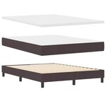 vidaXL Lit box spring avec matelas et LED Marron foncé 140x200 cm Tissu