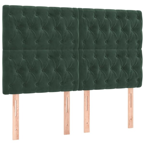 vidaXL Tête de lit Vert foncé 160x7x118/128 cm Velours