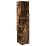 vidaXL Meuble d'angle Chêne fumé 32x32x140cm Bois d'ingénierie