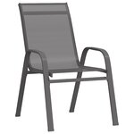 Ensemble de repas de jardin vidaXL 7 pièces gris textilène et acier