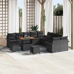 vidaXL Ensemble de canapé de jardin 13 Pièces Noir 90 x 55 x 71 cm