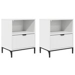 vidaXL Tables de chevet 2 Pièces Blanc 49 x 36 x 61 cm Bois d'ingénierie