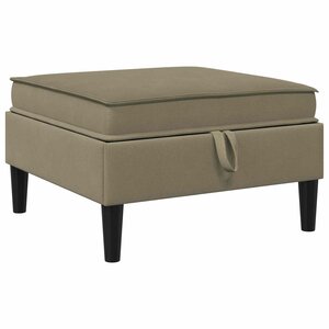 vidaXL Pouf avec Rangement Kaki Velours