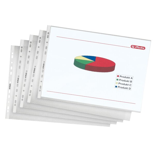 Sachet de 10 Pochettes Perforées Format A3 à l'italienne 80 mic Grainée HERLITZ