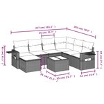 vidaXL Salon de jardin 8 Pièces avec coussins noir résine tressée
