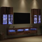 vidaXL Ensemble de meuble TV mural avec éclairage LED avec LED 7 Pièces