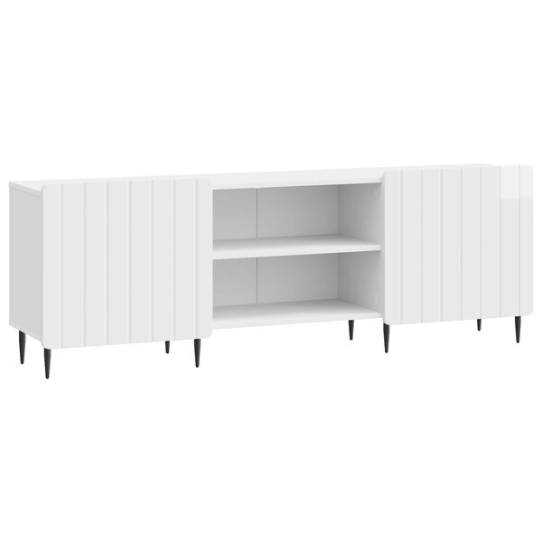 vidaXL Meuble TV Blanc brillant 150 x 31 x 52 cm Bois d'ingénierie