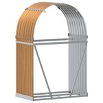 vidaXL Porte-bûches marron clair 80x45x120 cm acier galvanisé