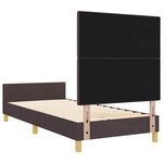 vidaXL Cadre de lit Marron foncé 90x190 cm Tissu