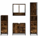 vidaXL Ensemble meubles salle de bain 4 Pièces chêne fumé bois ingénierie