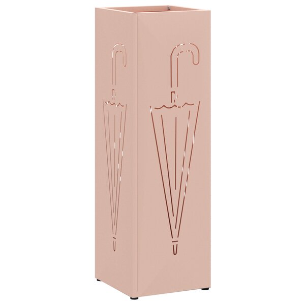 vidaXL Porte-parapluies Rose Métal Moyen Rectangulaire Moderne