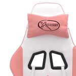 vidaXL Chaise de jeu pivotante et repose-pied Blanc et rose Similicuir