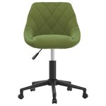 vidaXL Chaise pivotante de salle à manger Vert clair Velours
