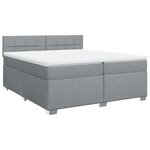 vidaXL Sommier à lattes de lit avec matelas Gris clair 200x200cm Tissu