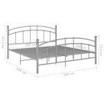 vidaXL Cadre de lit sans matelas gris métal 180x200 cm
