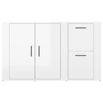 vidaXL Buffet Blanc brillant 100x33x59 5 cm Bois d'ingénierie