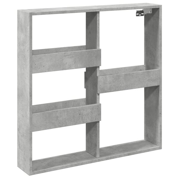 vidaXL Armoire murale gris béton 80x15x80 cm bois d'ingénierie