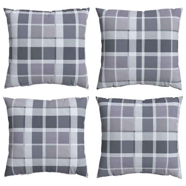 vidaXL Coussin d'extérieur 4 Pièces Carreaux Grisel 40 x 40 cm Tissu