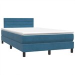 vidaXL Sommier à lattes de lit et matelas bleu foncé 120x210cm velours