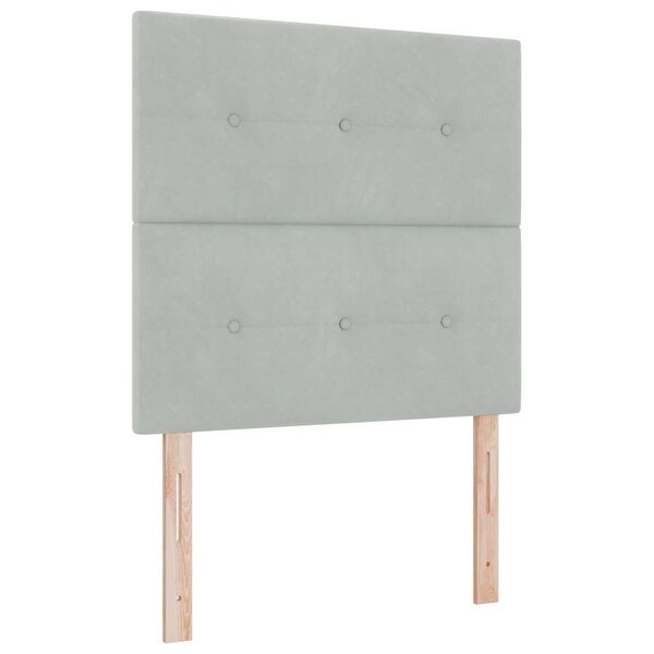 Lit à ressorts vidaXL avec matelas et lumière LED Gris clair 120x190 cm Velours