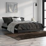 vidaXL Cadre de lit sans matelas noir 140x190 cm bois d'ingénierie