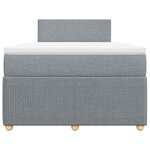 vidaXL Sommier à lattes de lit et matelas gris clair 120x190 cm tissu