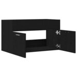 vidaXL Cabinet de Lavabo avec stockage Chêne noir 90 x 38.5 x 46 cm