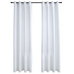 vidaXL Rideau occultant et anneaux en métal 2Pièces Blanc cassé 140x225cm