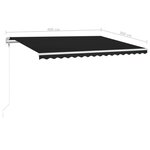 vidaXL Auvent automatique capteur de vent et LED 400x300 cm Anthracite