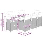 vidaXL Ensemble de bistro de jardin 9 Pièces coussins gris poly rotin