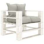vidaXL Canapé palette de jardin avec coussins taupe Bois