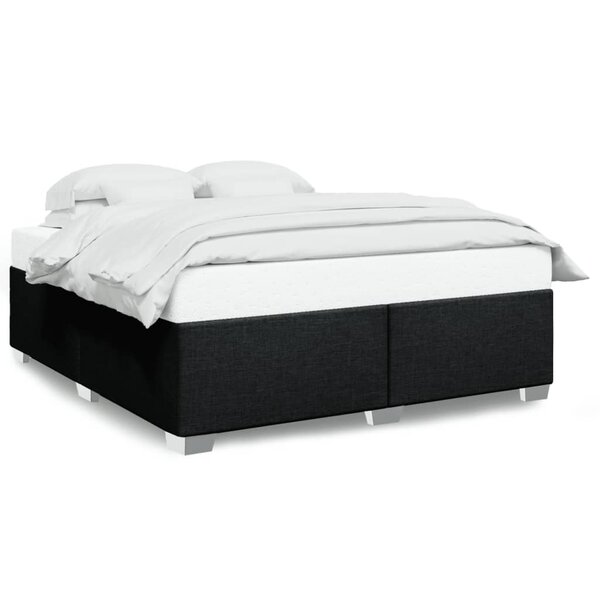 vidaXL Cadre de lit sans matelas noir 200x200 cm tissu