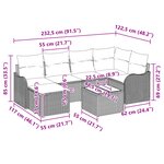 vidaXL Ensemble de Canapés de Jardin en Poly Rattan Noir avec Coussins de 6 Pièces