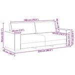 vidaXL Canapé à 3 places Gris clair 180 cm Velours