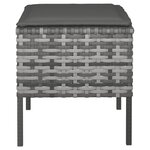vidaXL Repose-pieds de jardin avec coussins 4 Pièces Gris Résine tressée