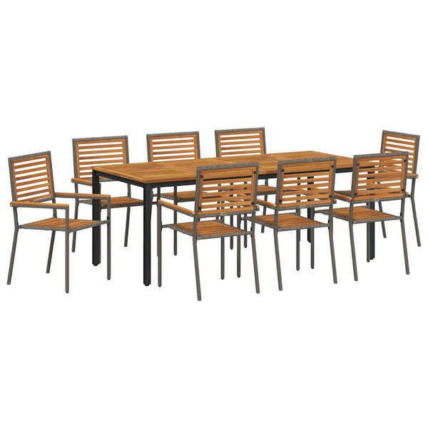 vidaXL Ensemble de salle à manger pour jardin 9 Pièces