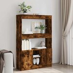 vidaXL Buffet haut chêne fumé 92x33x140 cm bois d'ingénierie