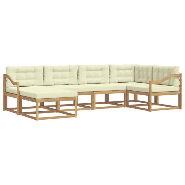 vidaXL Ensemble de canapés d'extérieur 5 pc Blanc et crème Polyester