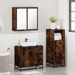 vidaXL Ensemble de meubles de salle de bain 3 Pièces Chêne fumé