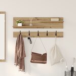 vidaXL Porte-manteau mural chêne artisanal 90 x 15 x 36 cm