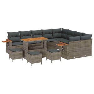 vidaXL Ensemble de canapé de jardin 13 Pièces Gris 110 x 55 x 71 cm