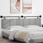 vidaXL Tête de lit suspendue Avec lumière LED Gris nuage Tissu
