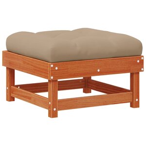 vidaXL Repose-pieds de jardin Pin massif Brun Ciré